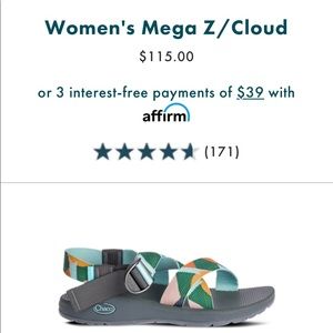 barely worn Chaco cloud